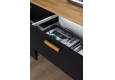 DEERHORN® Komoda z dubového dreva so štyrmi zásuvkami čierna